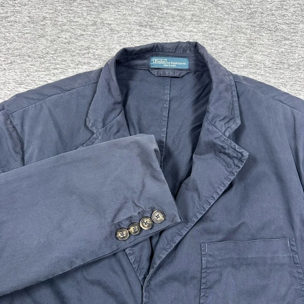 Polo Ralph Lauren Blazer Jacket Mens 40R Cotton Unstructured Travel Casual VTG
